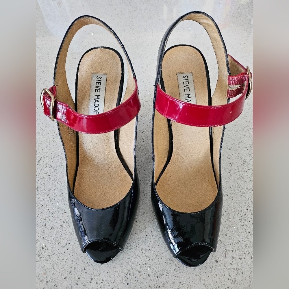 Steve Madden Peep Toe Patent Heels